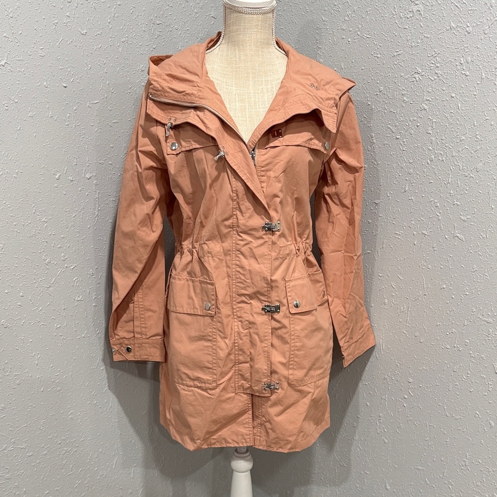 J. Crew Lightweight Utility Raincoat Jacket Blush Peach Women’s Size Small - Picture 5 of 9